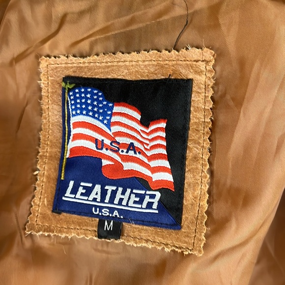 USA Rustic Lined Leather Jacket Women’s Medium Color Butterscotch Tarnished Worn - Picture 6 of 10